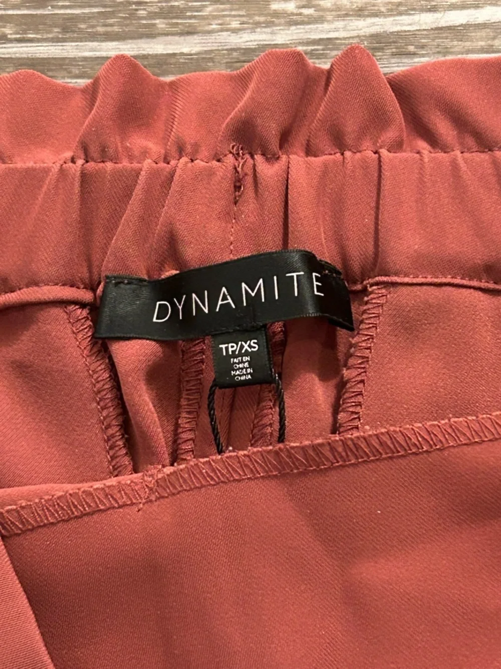 Dynamite Wide Leg Drawstring Pants in Rust - Picture 3 of 7